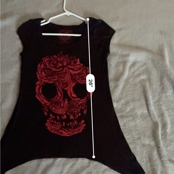 United Rockers Skull Graphic Black Tee Shirt Top size Medium short sleeve - Picture 6 of 9